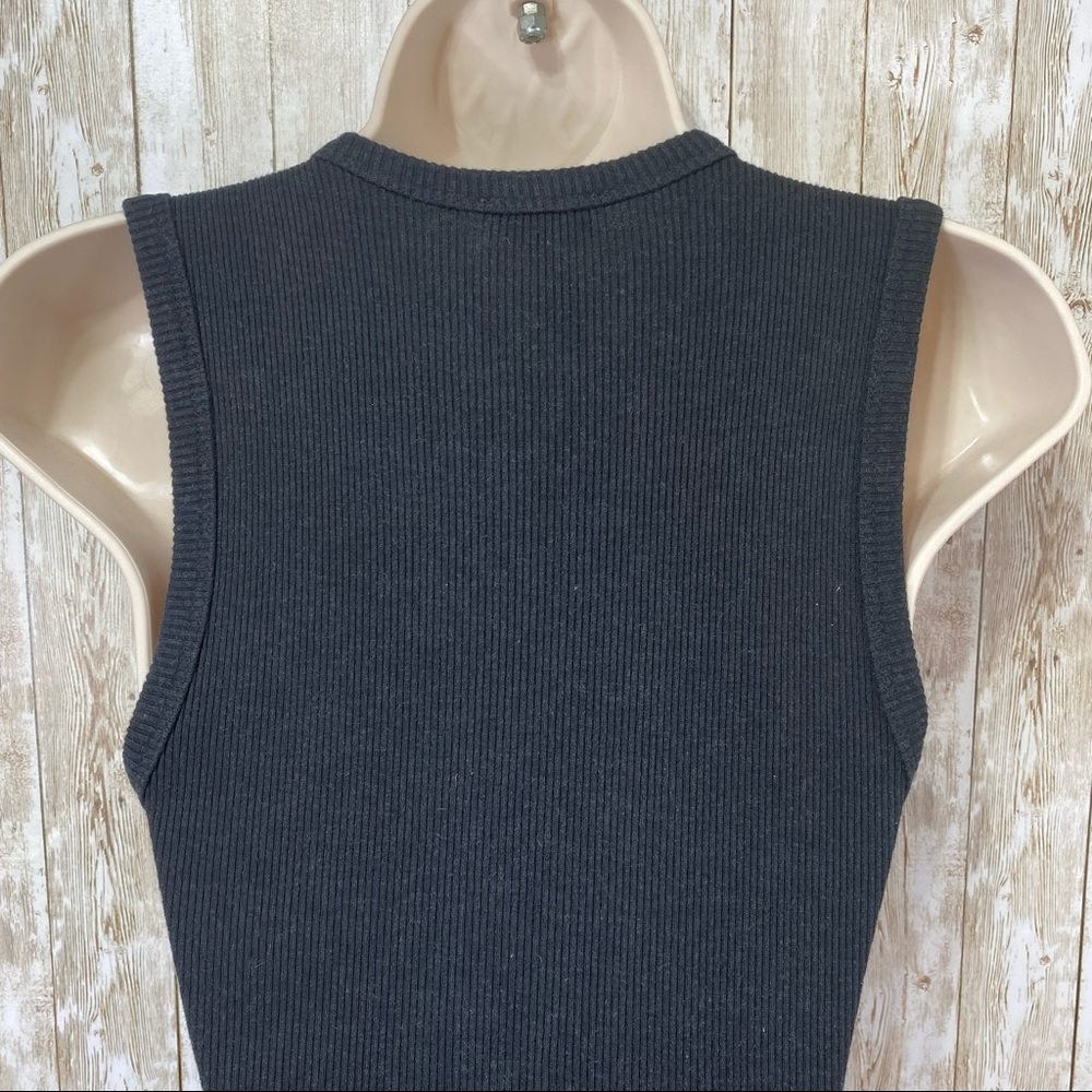 Wilfred Free/Aritzia- Black Ribbed Bruni Tank Midi Dress - Picture 9 of 11